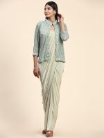 Designer Ready To Wear Saree With Stitched Blouse With Jacket
