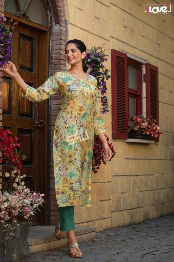 1love By S4u Gold Causual Wear Kurtis Series G-01 to G-07