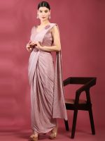 Ready To Wear Imported Crush Saree with Sequence Work Blouse