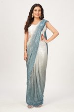 Ombre Sequin Multicolor Party Wear Ready To Wear Saree