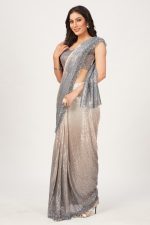 Ombre Sequin Multicolor Party Wear Ready To Wear Saree