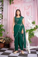 Ready To Wear Saree/ One Minute Saree/dhoti Pattern Saree With Real Mirror Work Comes With Mirror Belt And Stitched Blouse