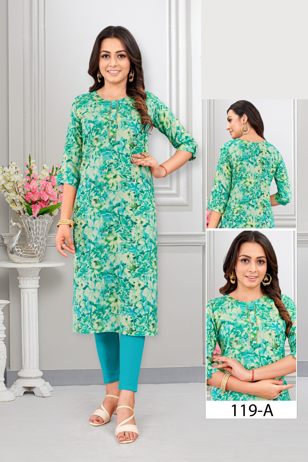 Causual Wear Heavy Rayon Stright Kurti