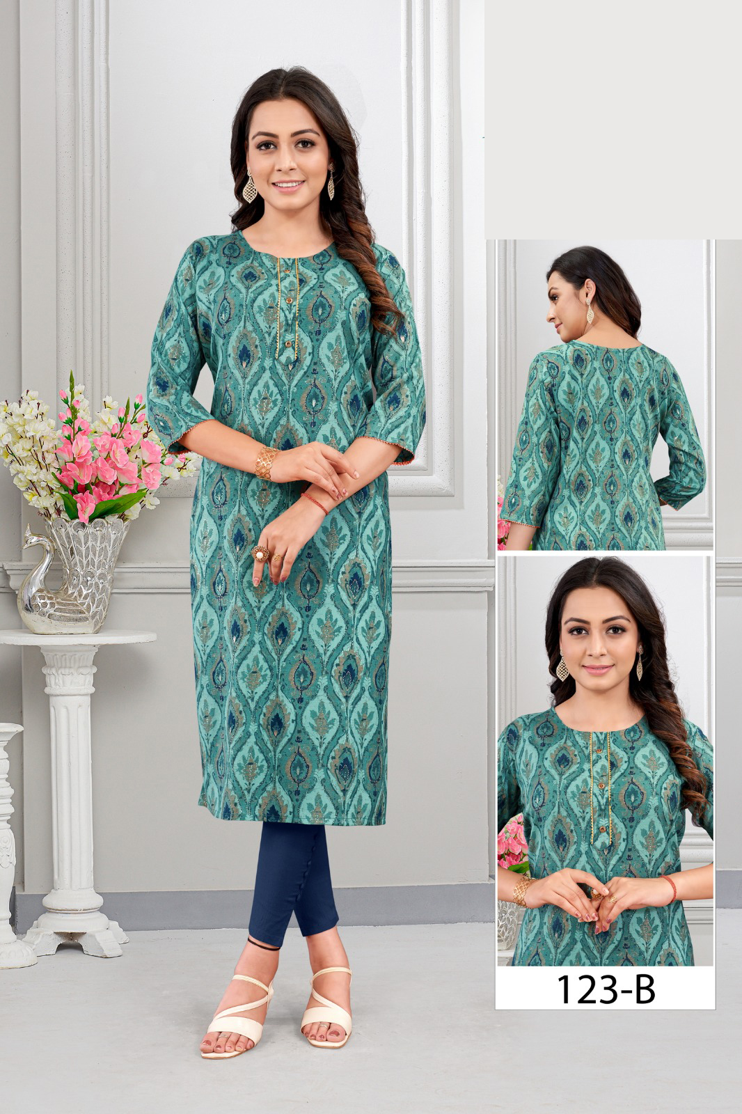 Causual Wear Heavy Rayon Stright Kurti