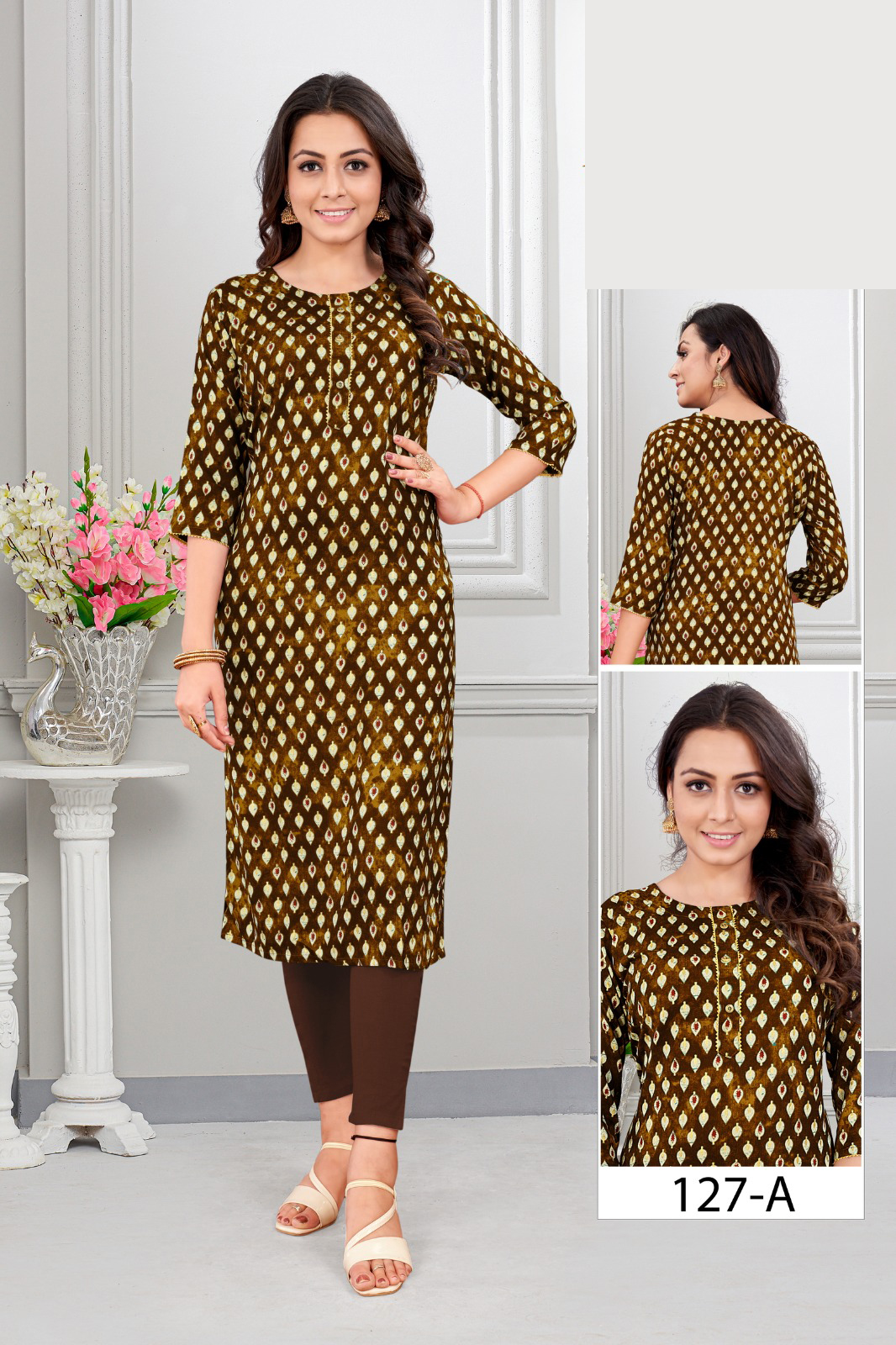 Causual Wear Heavy Rayon Stright Kurti