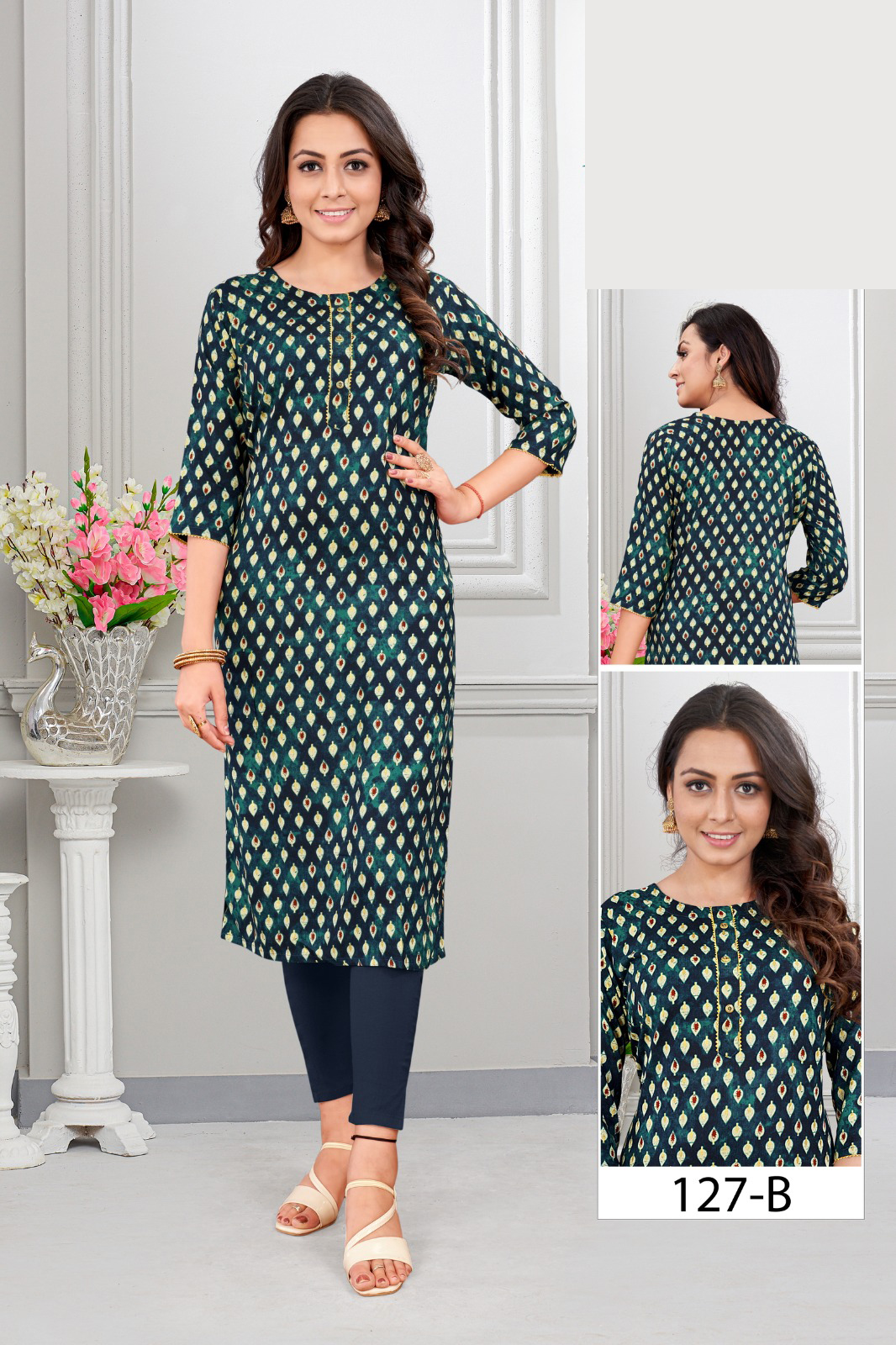 Causual Wear Heavy Rayon Stright Kurti