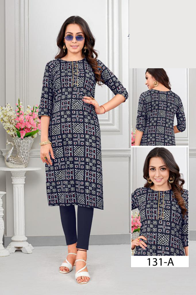 Causual Wear Heavy Rayon Stright Kurti