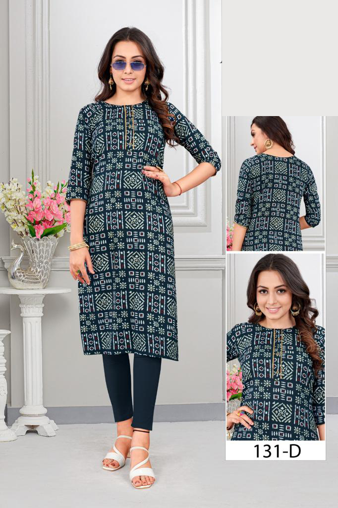 Causual Wear Heavy Rayon Stright Kurti