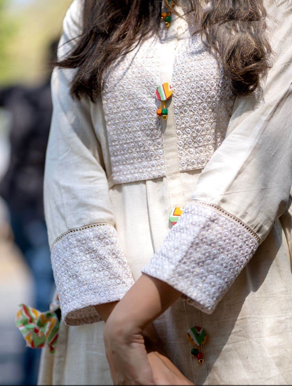 Pure Cotton Chikan Work Kurti With Pent