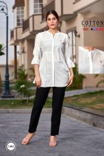 Top Premium Quality 100% Cotton with Handmade Work and Stretchable Cotton Pants with 2 Side Pockets