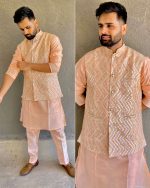 Immerse In Majestic Opulence With Our Regal Men's Kurta Set - Heavy Banglori Silk, Exquisite Embroidery, And Classic Styling