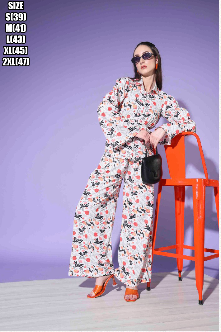 Unleash Your Style With The Exquisite Platinum Creap Printed Designer Cord Set