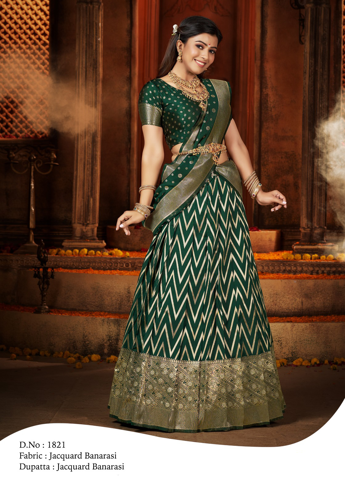 Semi-Stitched Heavy Jacquard Semi Stitched Lehenga Choli Collection