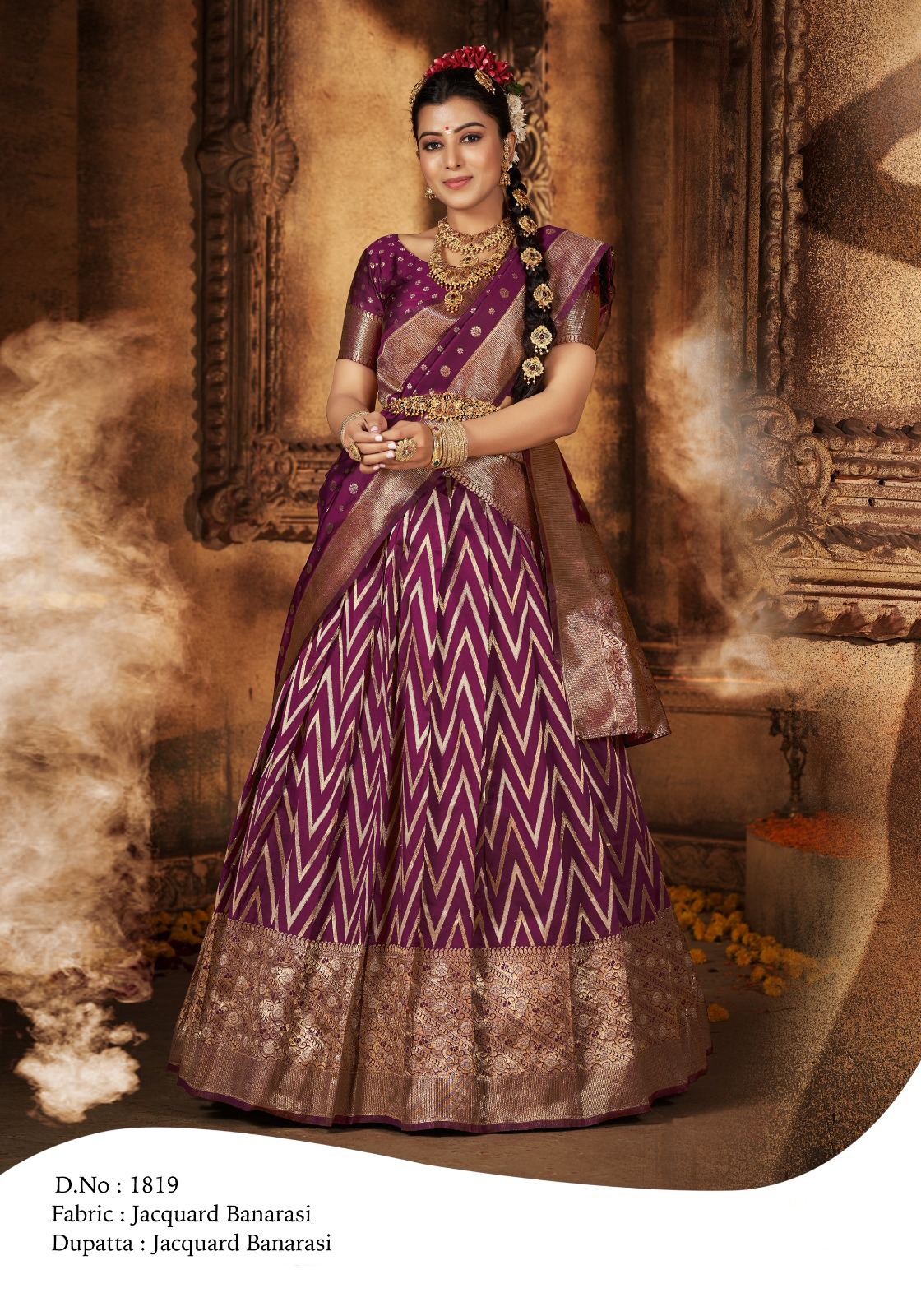 Semi-Stitched Heavy Jacquard Semi Stitched Lehenga Choli Collection