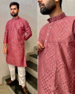 Elevate Your Style with our New Collection Heavy Banglori Silk Kurtas with Mirror Work. Perfect for Functions and Parties