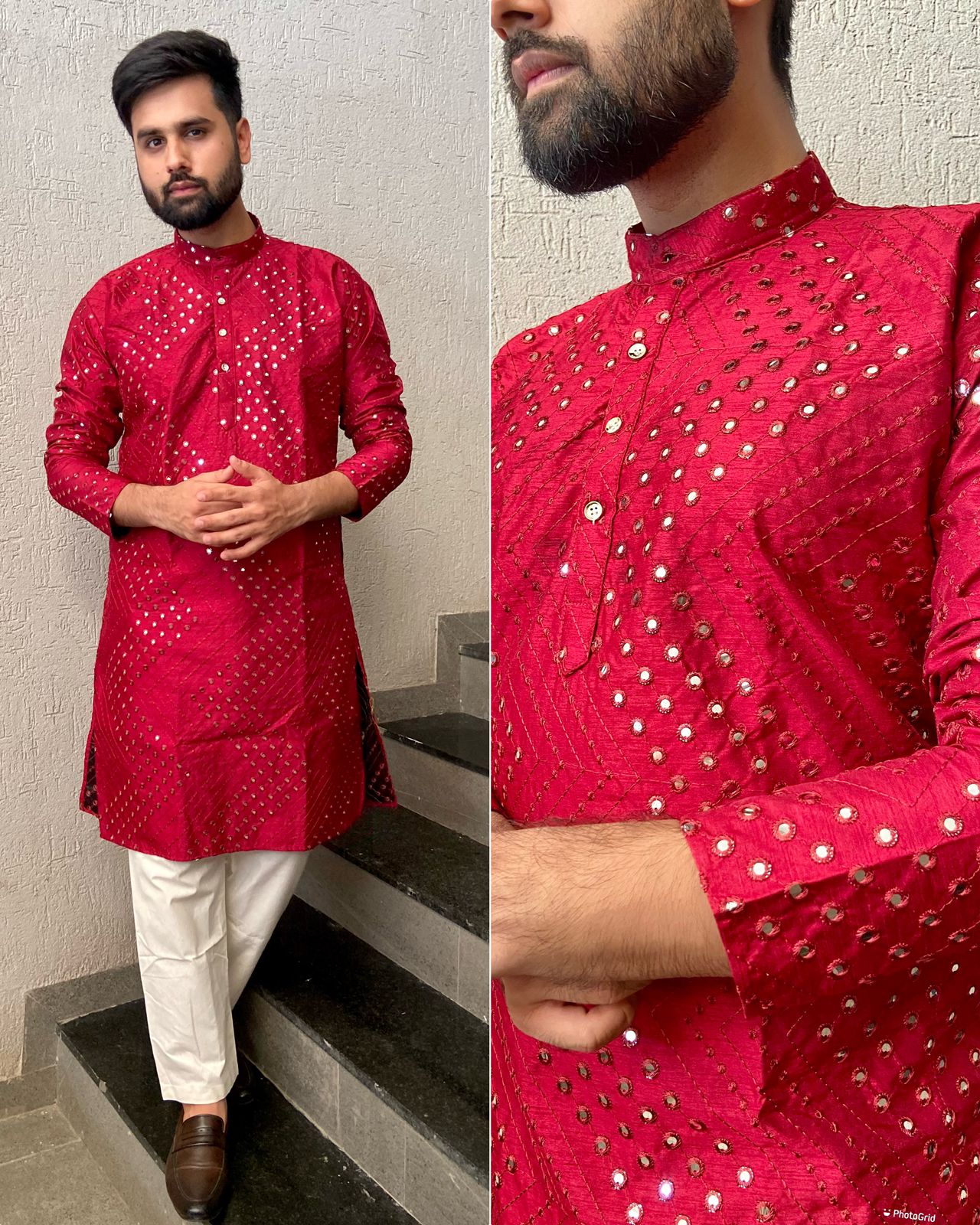 Elevate Your Style with our New Collection Heavy Banglori Silk Kurtas with Mirror Work. Perfect for Functions and Parties