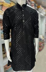 Elevate Your Style with our New Collection Heavy Banglori Silk Kurtas with Mirror Work. Perfect for Functions and Parties