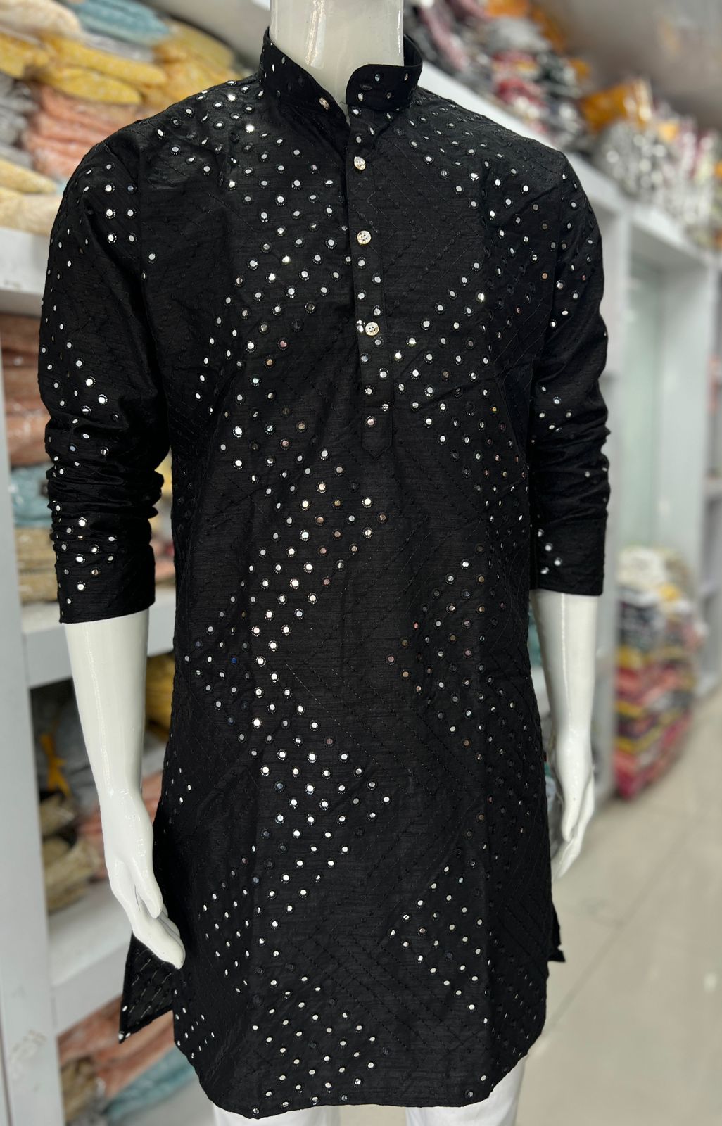 Elevate Your Style with our New Collection Heavy Banglori Silk Kurtas with Mirror Work. Perfect for Functions and Parties