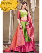 Our Semi Stitched Lehenga In Silk With Weaving Zari Work With Silk Dupatta. Embrace Elegance And Make A Statement