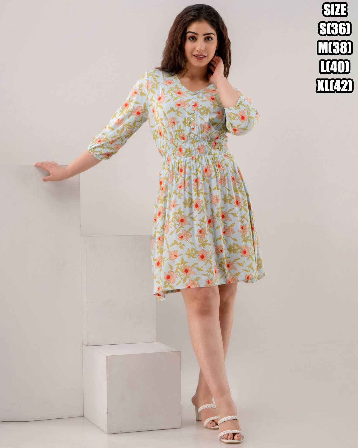 Make A Statement Wherever You Go With Our Rayon Crepe Printed Midi Dress. Embrace Timeless Style And Be The Embodiment Of Elegance!