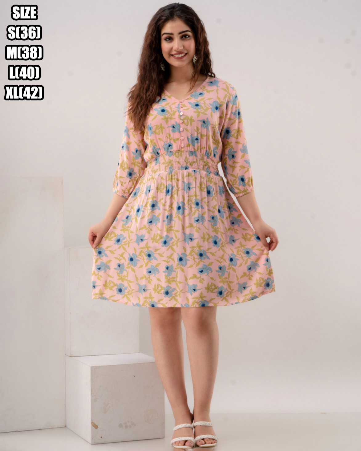 Make A Statement Wherever You Go With Our Rayon Crepe Printed Midi Dress. Embrace Timeless Style And Be The Embodiment Of Elegance!