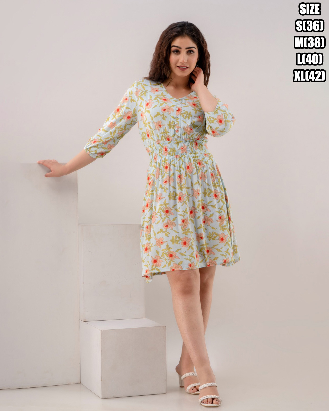 Make A Statement Wherever You Go With Our Rayon Crepe Printed Midi Dress. Embrace Timeless Style And Be The Embodiment Of Elegance!