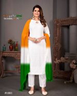 Flaunt Your Patriotism Celebrate 15 August With Special Kurti, Pant, And Dupatta Ensembles Independence Day Attire For Women