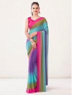 Presenting Readytowear Georgette Partywear Saree With Georgette Blouse