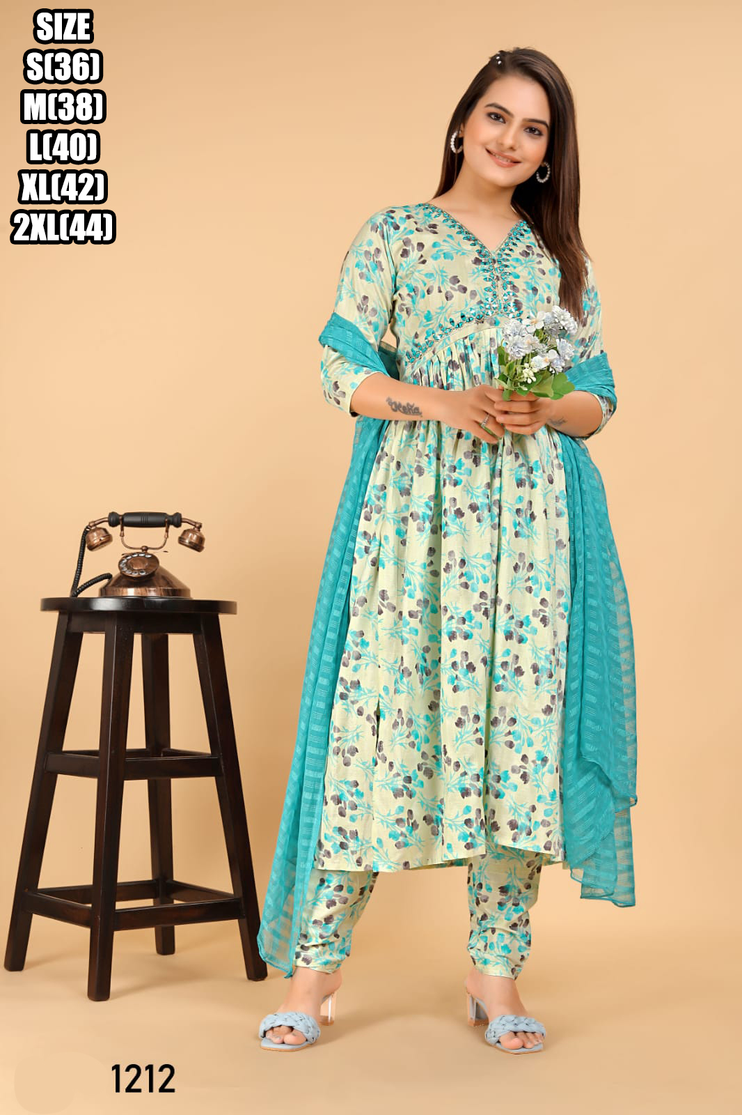 Presenting Pure Cotton Embroidery Party Wear Kurti With Pent With Dupatta