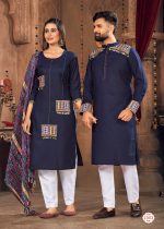 Present Navratri Special Couple Combo Of Kurta With Payjama And Kurti With Pants & Dupatta