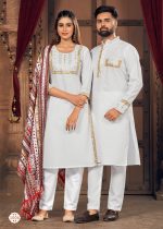 Present Navratri Special Couple Combo Of Kurta With Payjama And Kurti With Pants & Dupatta