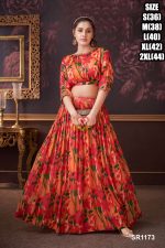 Women's Pure Chinon Readytowear Croptop Lehenga For Wedding