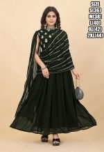 Women's Readymade Georgette Embroidered Work Indo Western Drape Dresses