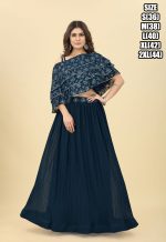 Women's Readymade Georgette Embrodeiry Work Drapped Dress