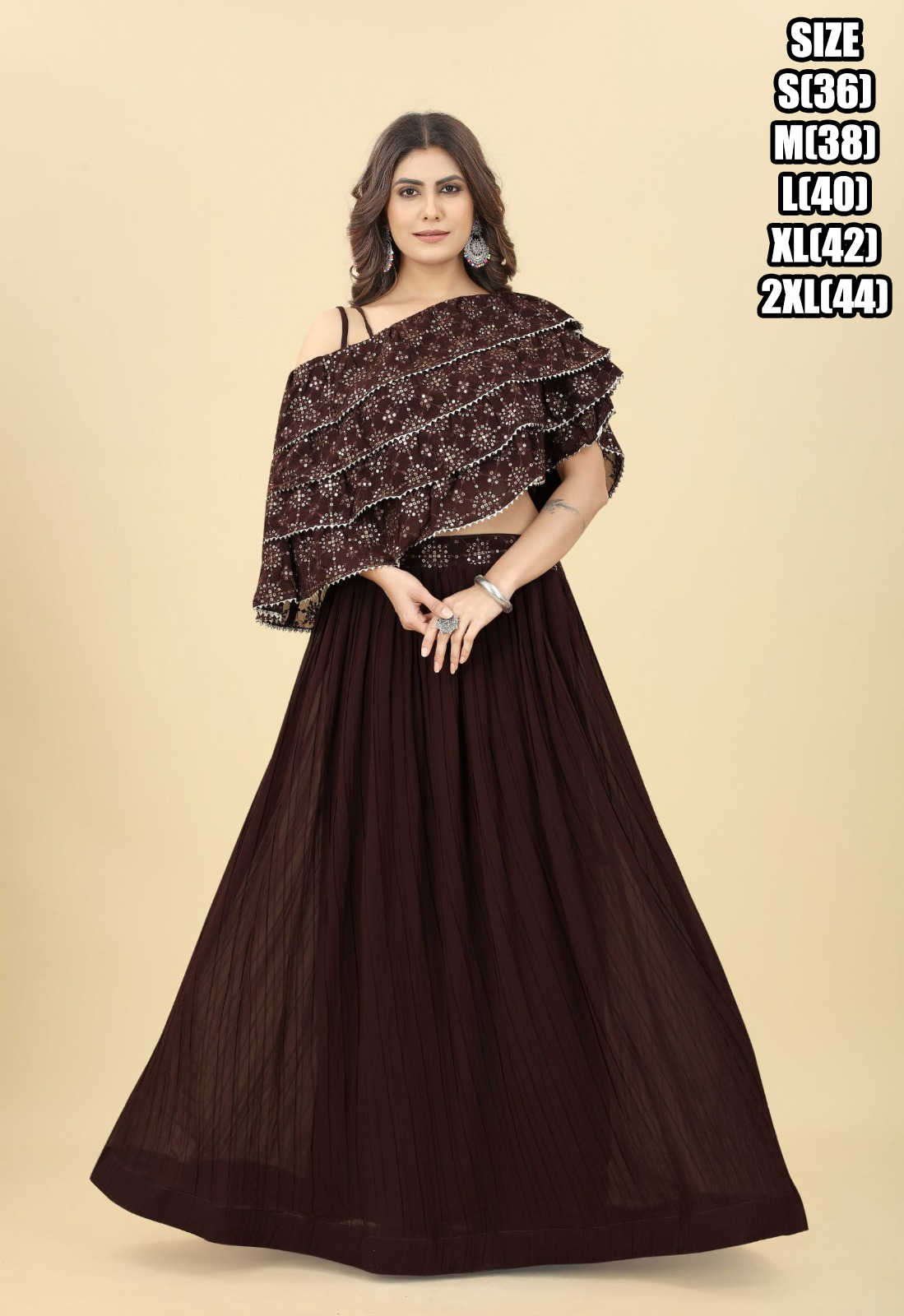 Women's Readymade Georgette Embrodeiry Work Drapped Dress