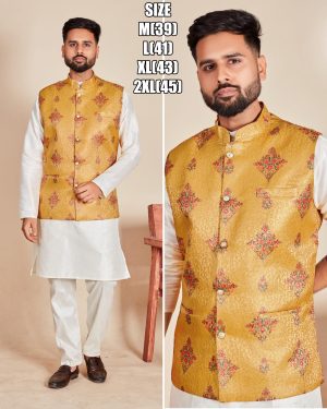 Elevate Your Ethnic Charm With Our Men's Soft Silk Kurta Pajama In Luxurious Banarasi Silk Kotti
