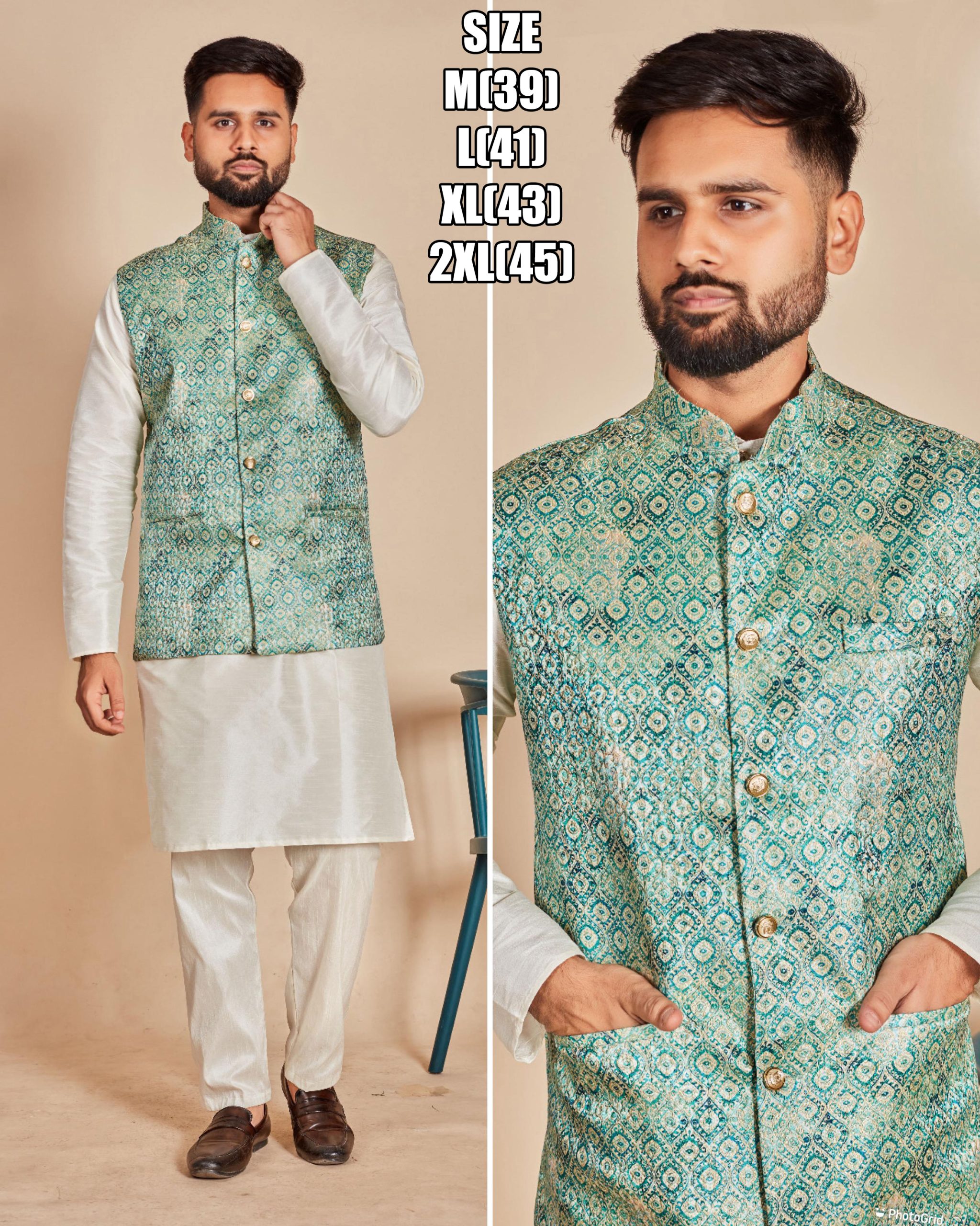 Elevate Your Ethnic Charm With Our Men's Soft Silk Kurta Pajama In Luxurious Banarasi Silk Kotti