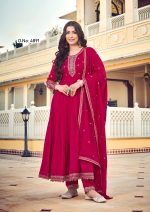 Ethnicrang Women's Silk Embroidery 3Pcs Anarkali Kurti Set