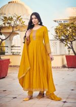 Ethnicrang Women's Silk Embroidery 3Pcs Anarkali Kurti Set