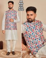 Ethnicrang Men's Soft Silk Stitched Kurta Pajama With Jacket