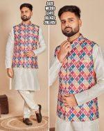 Ethnicrang Men's Soft Silk Stitched Kurta Pajama With Jacket