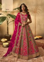 Banarasi Brilliance Unveil Exquisite Handwork And Embroidery In Our Banarasi Silk Lehenga Set With Nett Dupatta Semi Stitched Elegance Fit For Royalty