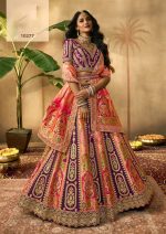 Banarasi Brilliance Unveil Exquisite Handwork And Embroidery In Our Banarasi Silk Lehenga Set With Nett Dupatta Semi Stitched Elegance Fit For Royalty
