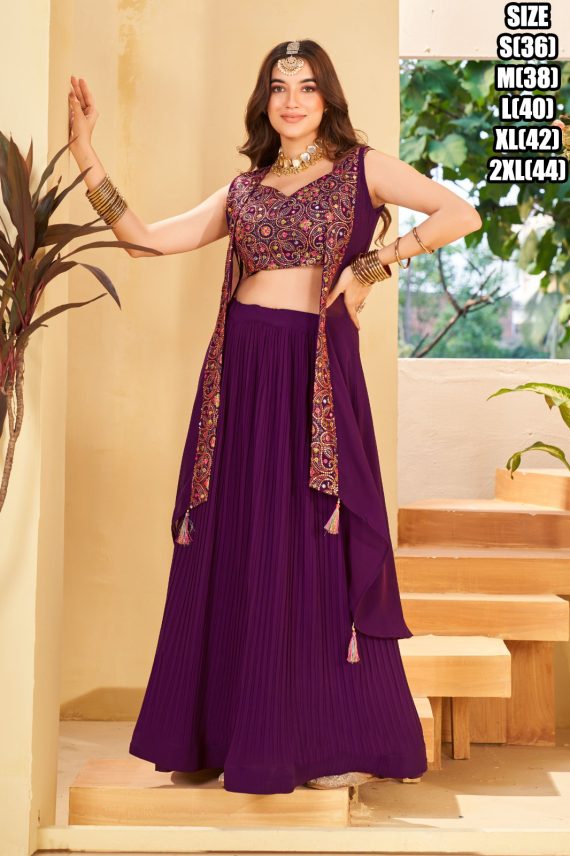 Glamour Our Stitched Designer Georgette Wedding Wear Shrug With Lehenga Choli Your Perfect Bridal Ensemble