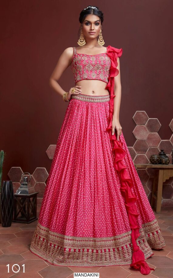Partywear Semi-Stitched Lehenga Choli - A Captivating Blend of Opulence and Grace