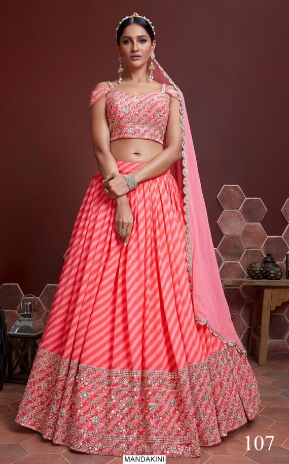 Partywear Semi-Stitched Lehenga Choli - A Captivating Blend of Opulence and Grace