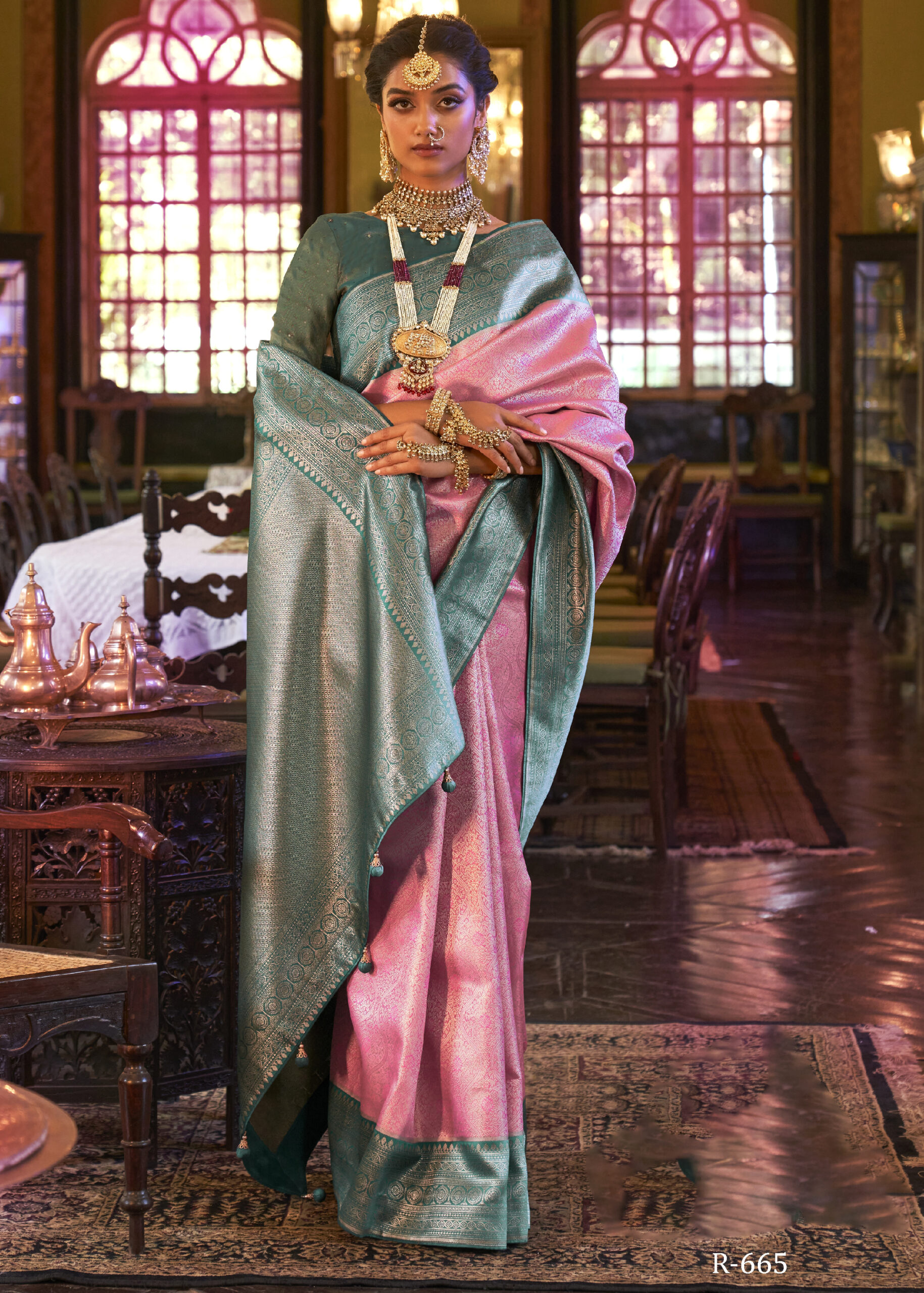 Designer Kanjivaram Silk Unstitched Saree With Blouse