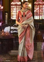 Designer Kanjivaram Silk Unstitched Saree With Blouse