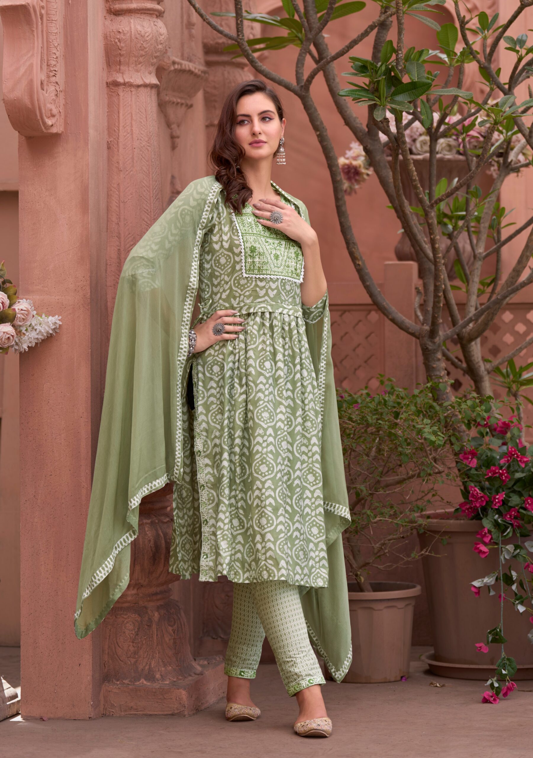 Khoobsurat Vol 2 Heavy Muslin Print Sequence With Embroidery Work Kurti With Pant And Nazmin Dupatta