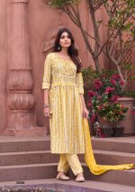 Khoobsurat Vol 2 Heavy Muslin Print Sequence With Embroidery Work Kurti With Pant And Nazmin Dupatta